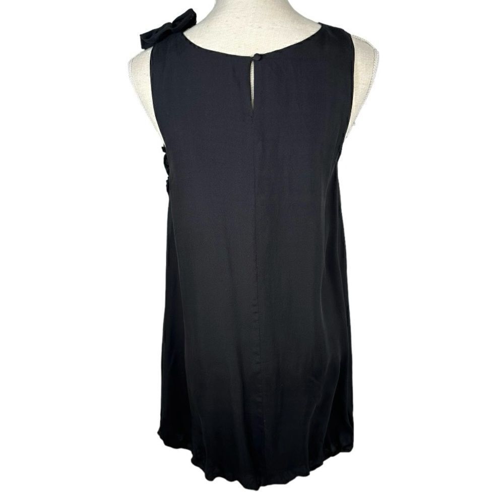 Marciano Black Ruffle Appliqué Sleeveless Bubble Mini Dress - Picture 3 of 7